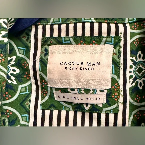 Cactus Man by Ricky Singh Button-Up Shirt Men’s Size Large - Picture 4 of 4